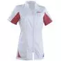 Tunique médicale femme SANDRINE Col Officier Clemix 2.0 Blanc / Cassis