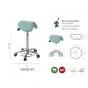 Tabouret Pony base aluminium avec déclenchement au pied Ecopostural S5630AP