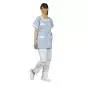 Tunique médicale femme Tilly bleu parement blanc Mulliez