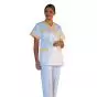 Tunique médicale femme Timme blanc parement jaune Mulliez