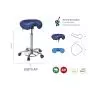 Tabouret derby base en alu avec déclenchement au pied Ecopostural S5670AP