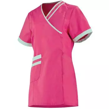 Tunique médicale femme LILEE 8TCC00PC Rose fushia/Blanc