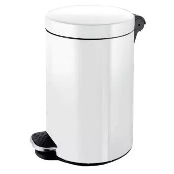 Poubelle à pédale en métal blanc (3, 5, 12, 20 ou 30 litres)