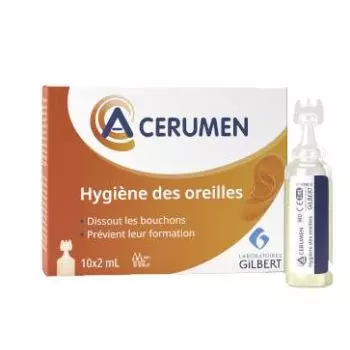 Solutions auriculaires Laboratoires Gilbert A-Cerumen coloré