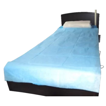 Drap plat à usage unique bleu clair - 90 x 200 cm (carton de 100)