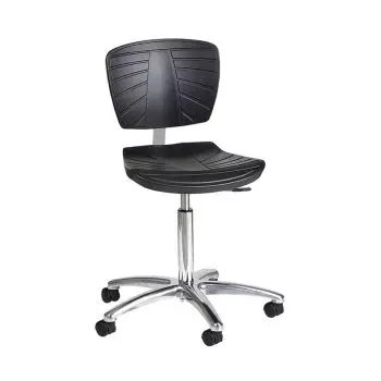 Siège médical ergonomique noir Carina base aluminium