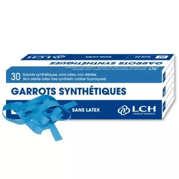 Boîte de 30 garrots synthétiques SANS LATEX non stériles GAR-03 LCH