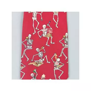 Cravate avec motif squelette Mangeante, rouge, soie W41064
