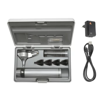 Trousse Otoscope BETA 200 F.O. 3.5V - BETA4 USB Poignée rechargeable + Câble USB + Bloc d’alimentation enfichable