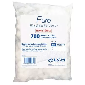 Boule de coton hydrophile LCH Nessicare sachet de 700 boules