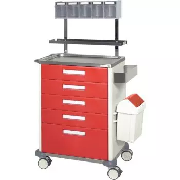 Chariot de soins et infirmerie 5 tiroirs Hidemar H 775 EP