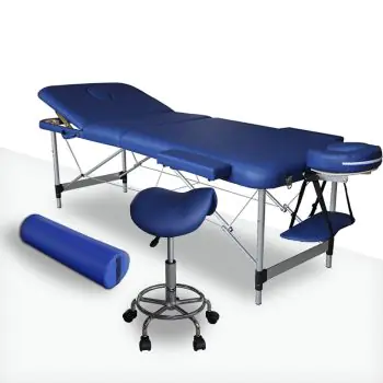 Pack Massage coloris Bleu Mediprem : Votre table de massage avec tabouret et coussin de massage