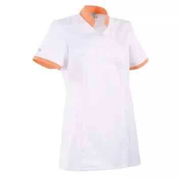Tunique médicale femme coupe cintrée Ayako 2LIN Clemix 2.0 Lafont Blanc / Abricot