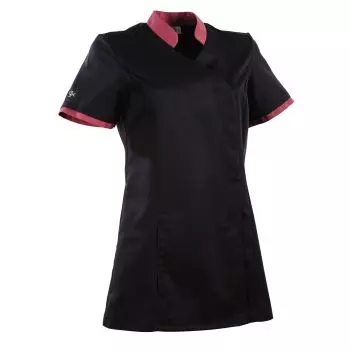 Tunique médicale femme coupe cintrée Ayako 2LIN Clemix 2.0 Lafont noir/cassis