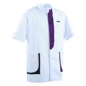 Tunique médicale Homme LEE Clemix 2.0 Lafont Blanc / Evêque prune