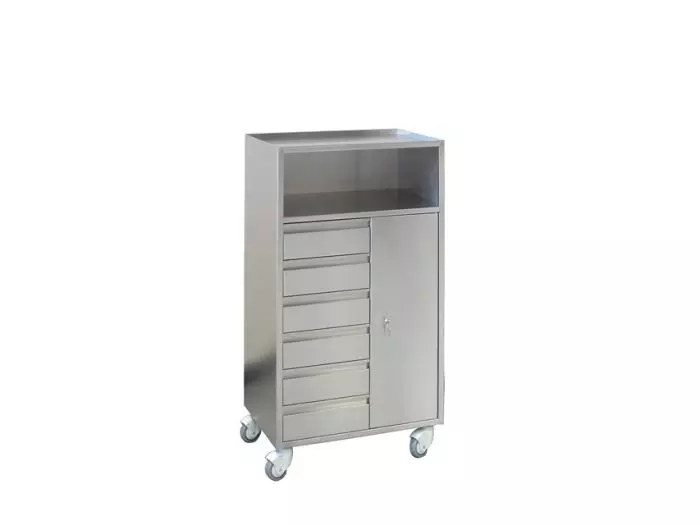 Chariot d'anestésie en inox