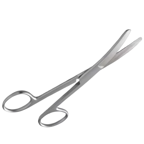 Ciseaux mousses courbés en inox - 16 cm