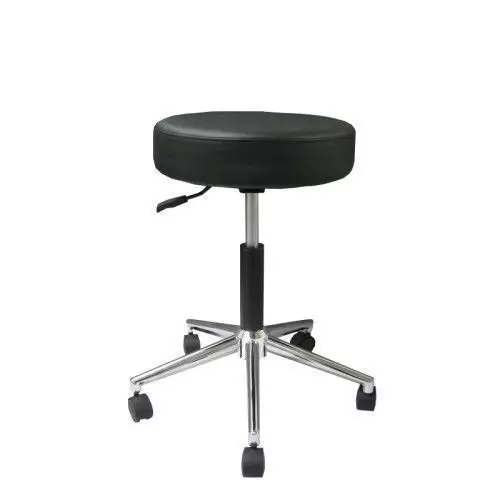 Tabouret tournant classique base chromée