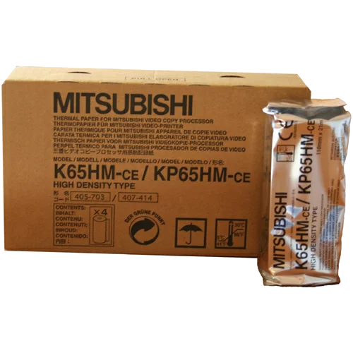 Rouleaux de papier thermique K65HM/KP65HM (boite de 4) Mitsubishi