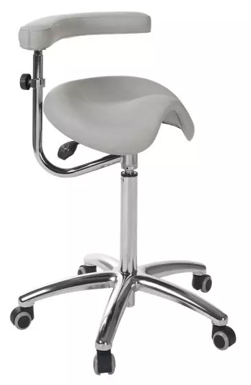 Tabouret Derby Base Chromée avec dossier Ecopostural S5673