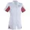 Tunique médicale femme SANDRINE Col Officier Clemix 2.0 Blanc / Cassis