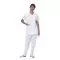 Tunique médicale femme Taffa blanc liseré rose Mulliez