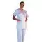 Tunique médicale femme Timme blanc parement rose Mulliez