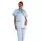 Tunique médicale femme Timme blanc parement vert Mulliez