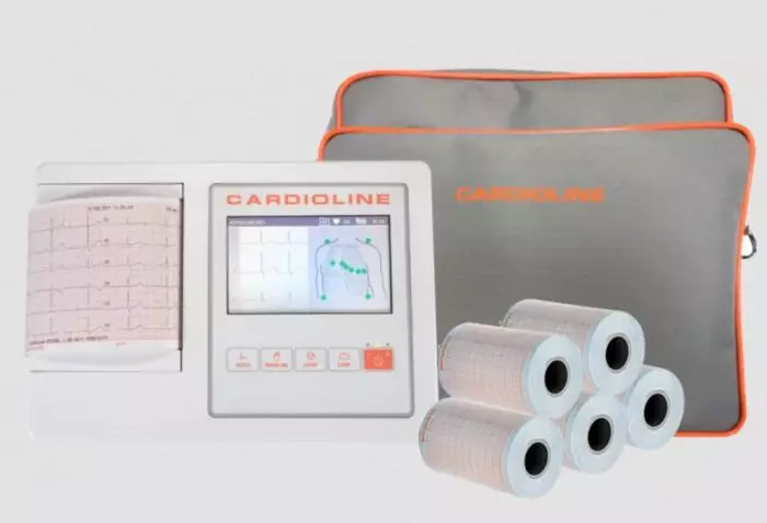 Pack ECG Cardioline 100L (3/6 pistes) avec interprétation + sacoche + papier + électrodes