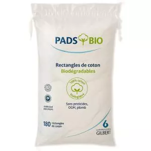 Pads de coton bio Laboratoires Gilbert (sachet de 180)