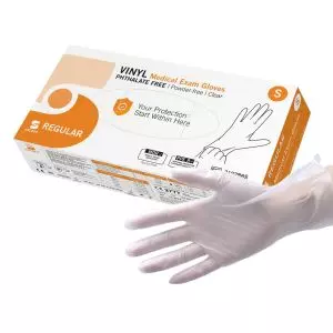 Gants d'examen vinyle Regular non poudrés non stériles (boite de 100)