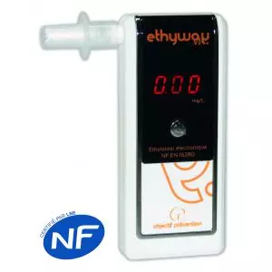 Ethylotest électronique Ethyway V2 0,49 mg/l Certifié NF