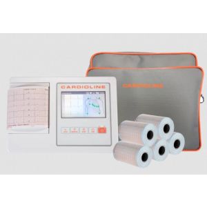 Pack ECG Cardioline 100L (3/6 pistes) avec interprétation + sacoche + papier + électrodes