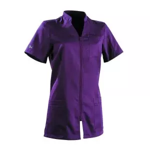 Tunique médicale femme SANDRINE Col Officier Clemix 2.0 Prune Evêque
