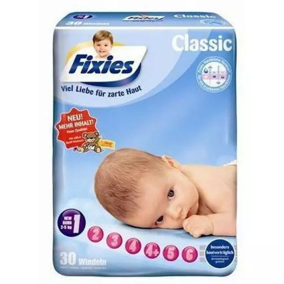 180 couches bébé Fixies Newborn (2-5 kg)