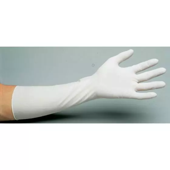 50 Gants d'examen latex poudrés manchettes extra-longues MAXITEX 400 LCH