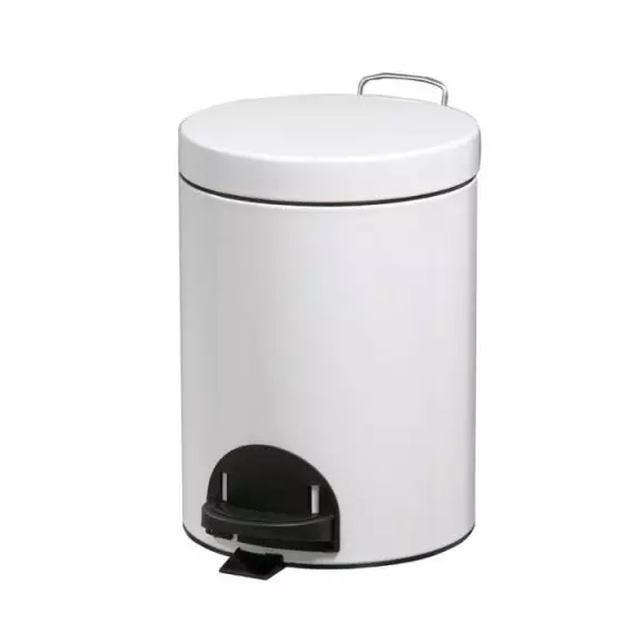 Poubelle à pédale métal Sanelia 5L blanc Rossignol