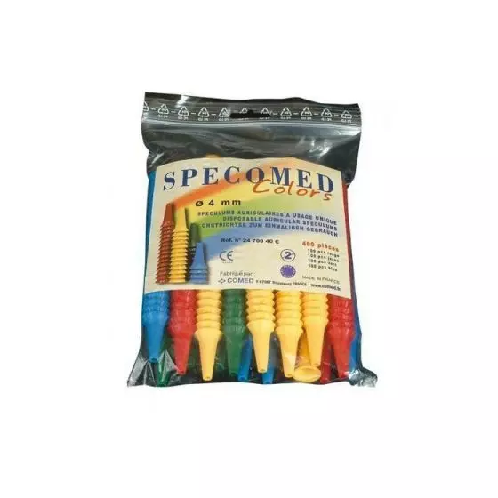 Sachet de 400 spéculums auriculaires couleur 4 mm