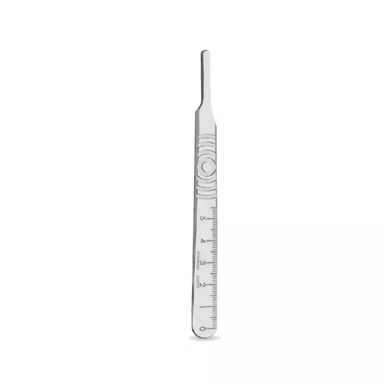 Manche de bistouri Swann Morton N°4 acier inoxydable gradué 13 cm