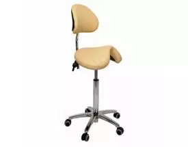 Tabouret PONY Base Chromée avec dossier Ecopostural S3631