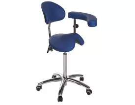 Tabouret Pony base aluminium avec dossier et accoudoir multifonction Ecopostural S5634