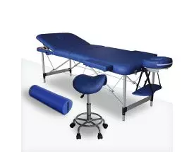 Pack Massage coloris Bleu Mediprem : votre table de massage avec tabouret et coussin de massage