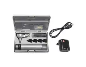 Trousse otoscope BETA400 F.O avec BETA4 USB poignée rechargeable avec câble USB et bloc d'alimentation enfichable