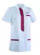 Tunique médicale femme KIM Col Officier Clemix 2.0 blanc / Cassis